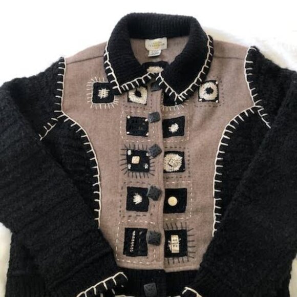 Vintage designer - Sandy Starkman bohemian, artisan embroidered Jacket | sweater - Picture 5 of 5